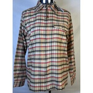 Faded Glory Women’s Size M Plaid Flannel Shirt Western Pullover Zipper New